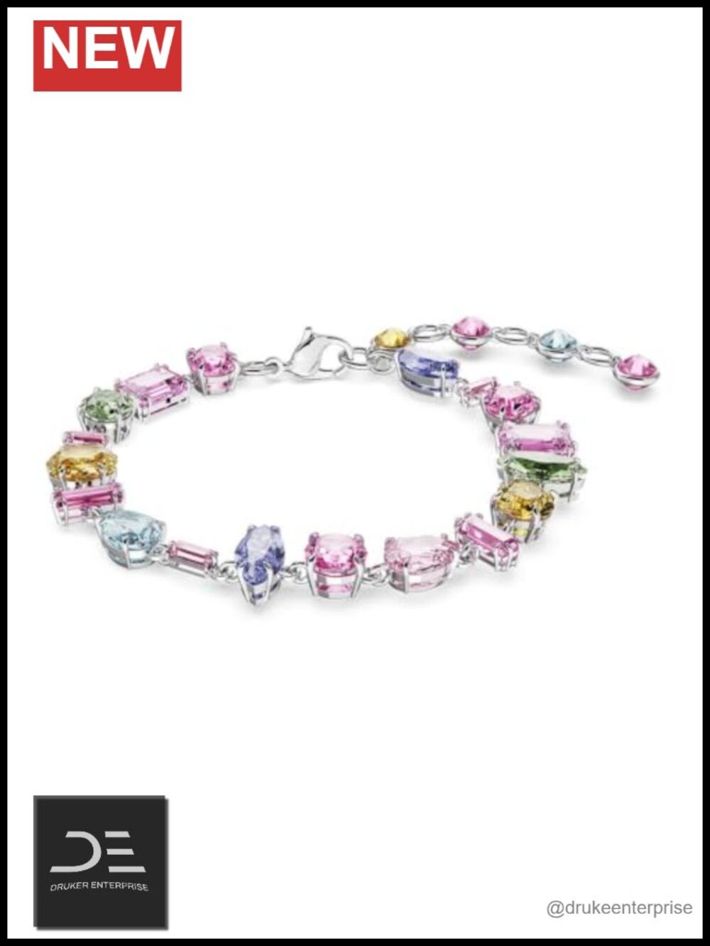 Swarovski Crystals Rhodium Plated Link Bracelet Fine Jewelry